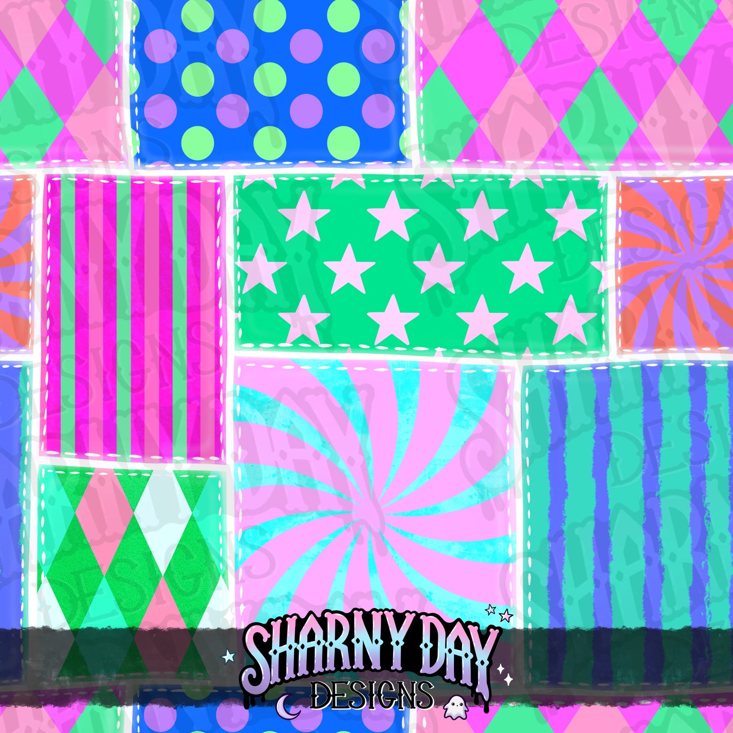 HEXTOBER - Circus Patchwork non-exclusive Seamless Pattern Design