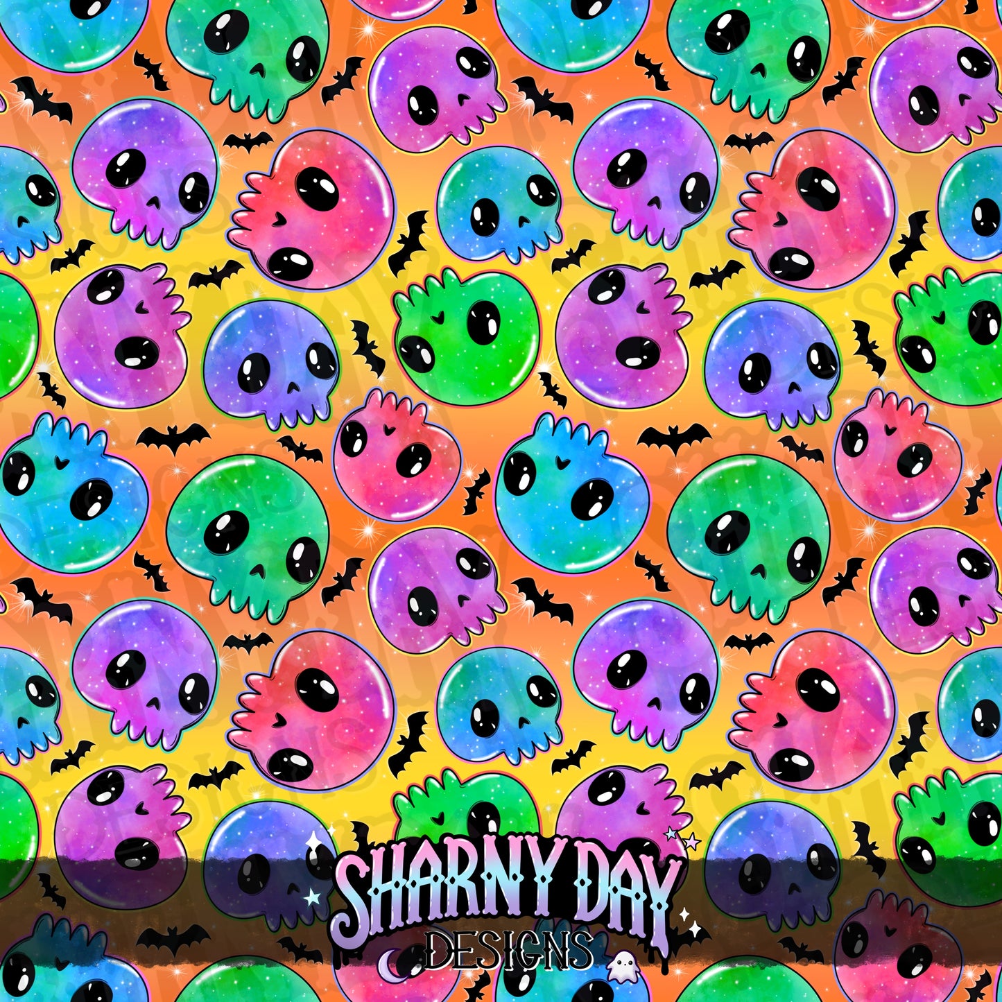 Galaxy Skulls Exclusive Seamless Pattern Design
