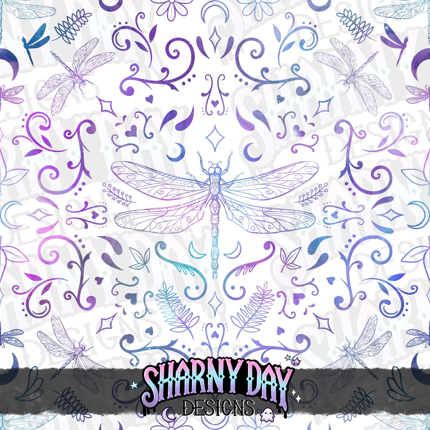 Dragonflies non-exclusive Seamless Pattern Design