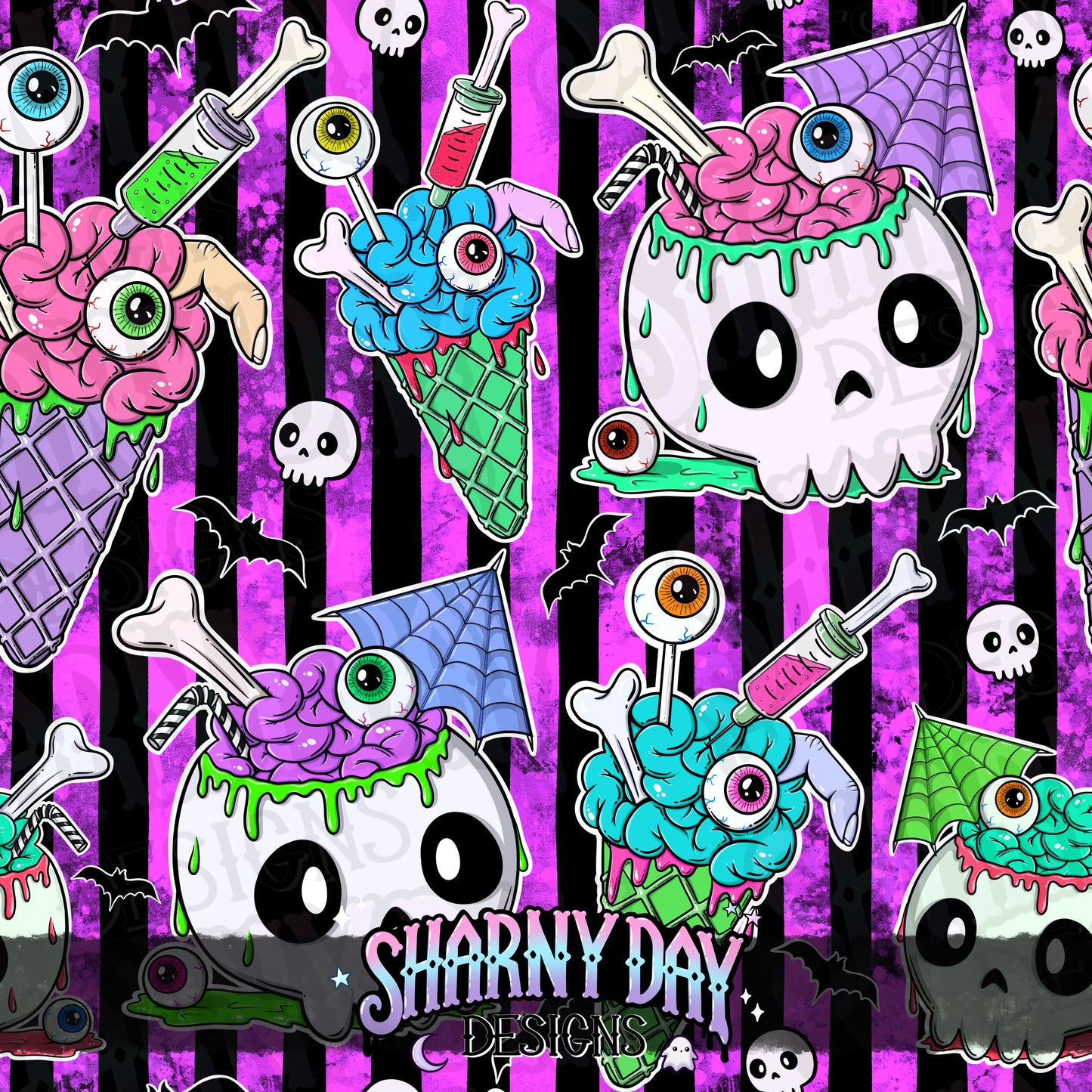Zombie Sweet Treats Exclusive Seamless Pattern Design