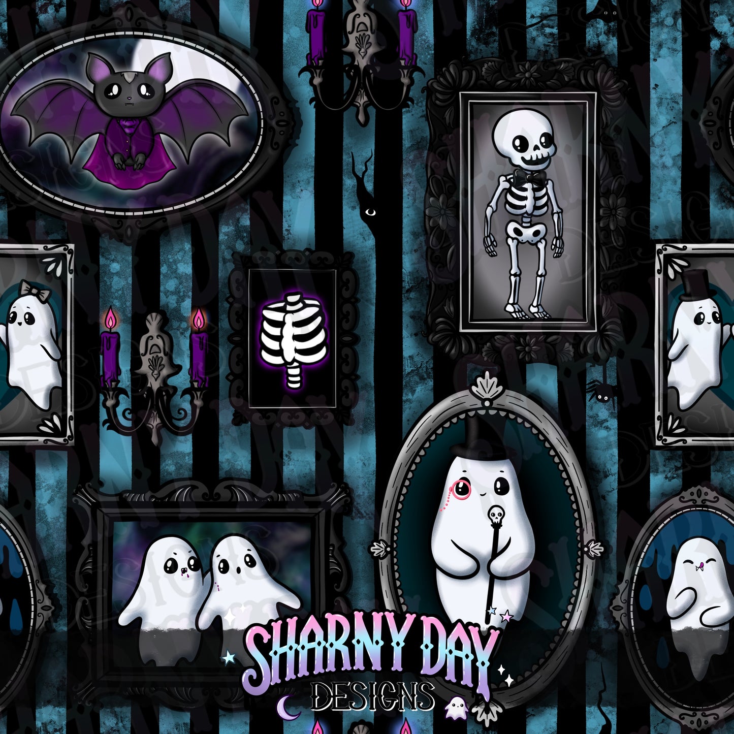 Haunted Mansion Wall Exclusive Seamless Pattern Design