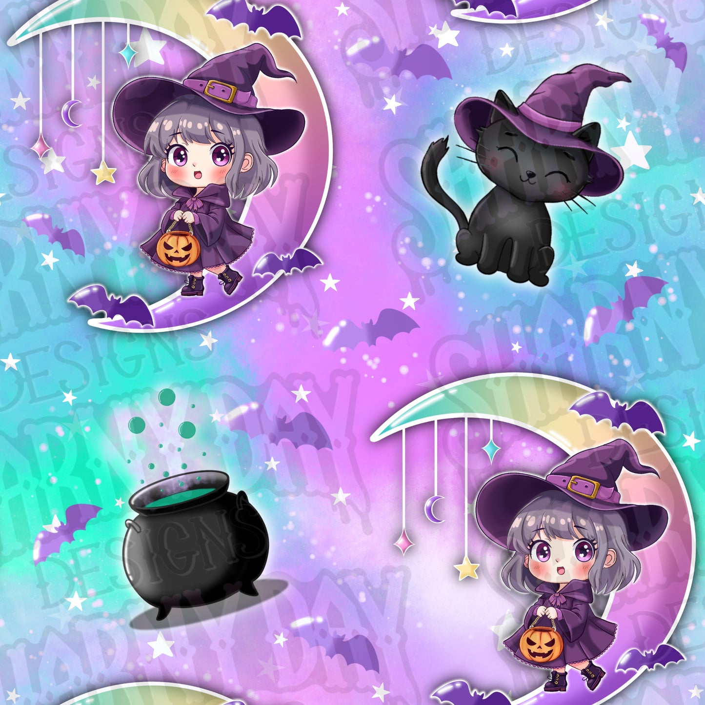 Little Witch Exclusive Seamless Pattern Design
