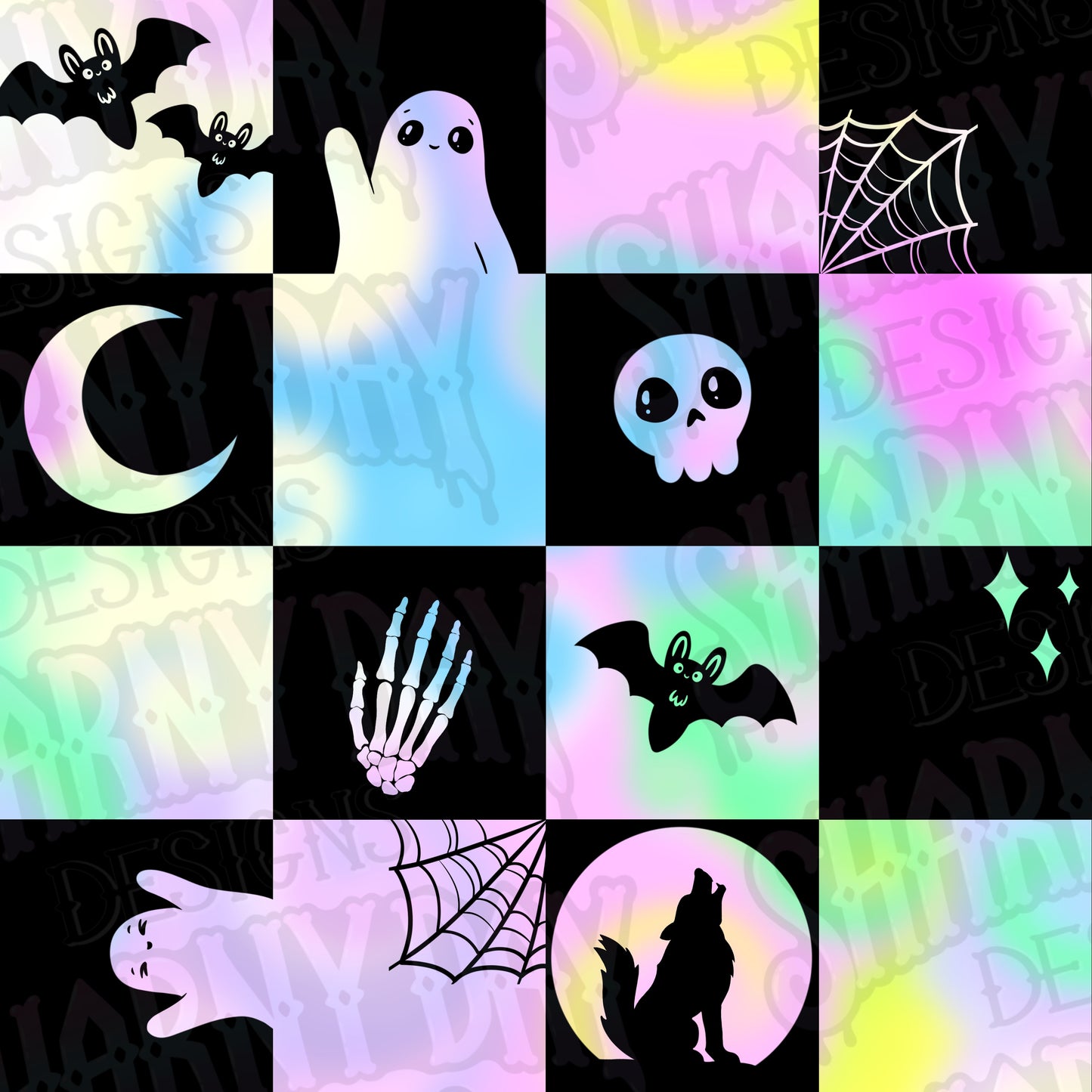 Spoopy Check non-exclusive Seamless Pattern Design