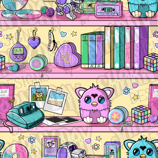 Retro Shelves Exclusive Seamless Pattern