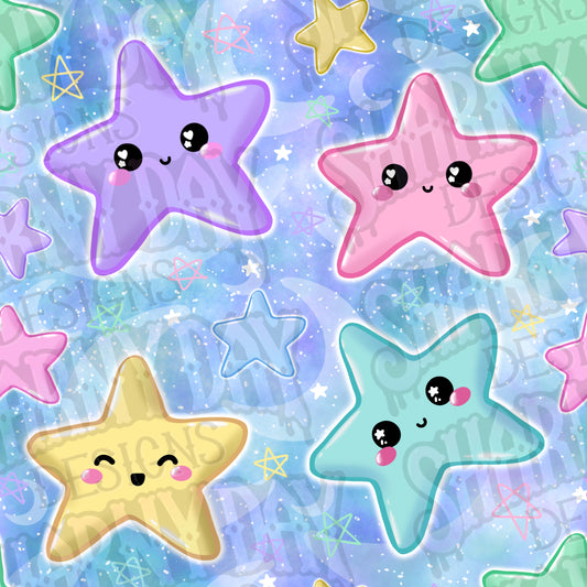 Starry Kawaii Exclusive Seamless Pattern