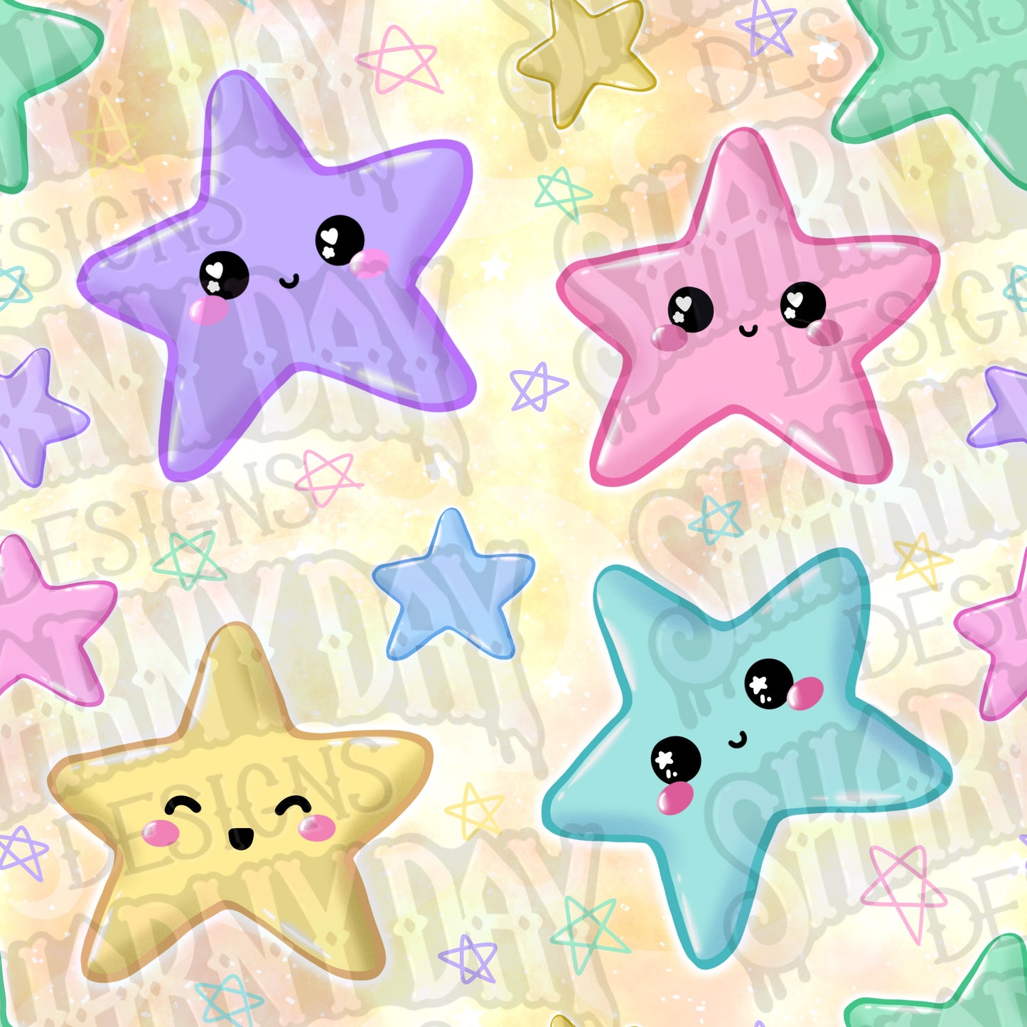 Starry Kawaii Exclusive Seamless Pattern