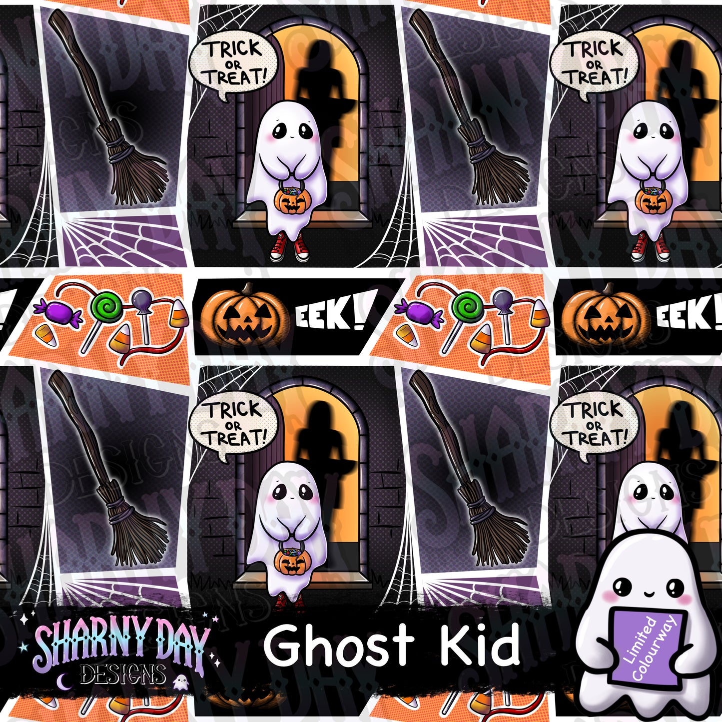 Ghost Kid Limited Exclusive Seamless Pattern