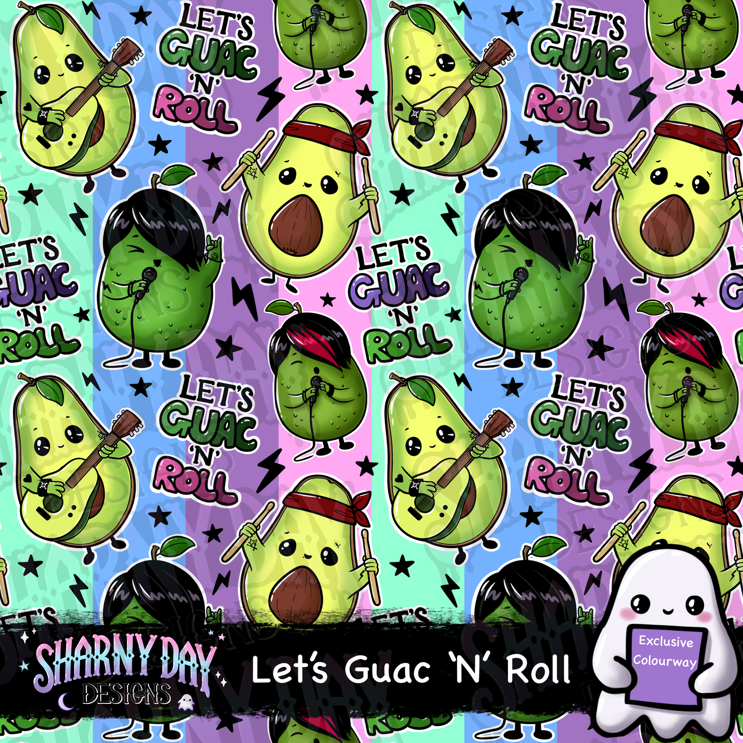 Let’s Guac ‘N’ Roll Exclusive Seamless Pattern Design