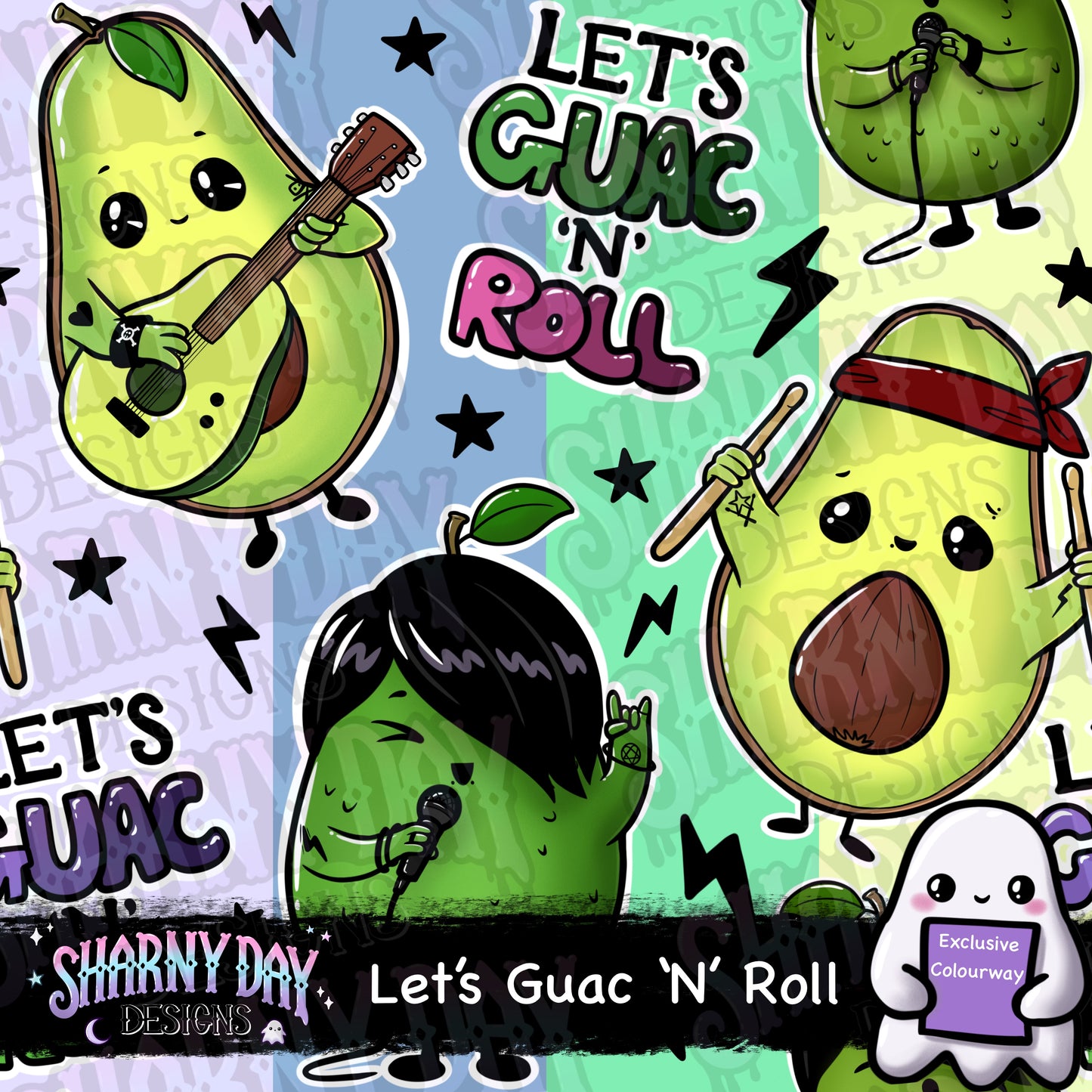 Let’s Guac ‘N’ Roll Exclusive Seamless Pattern Design