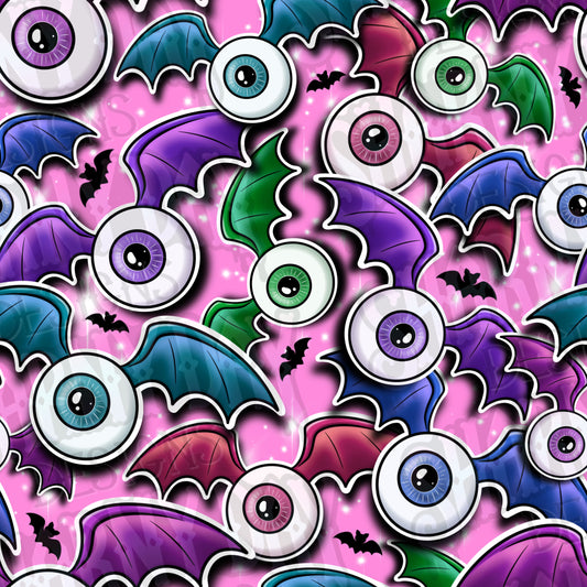 Eyeball Bats Exclusive Seamless Pattern