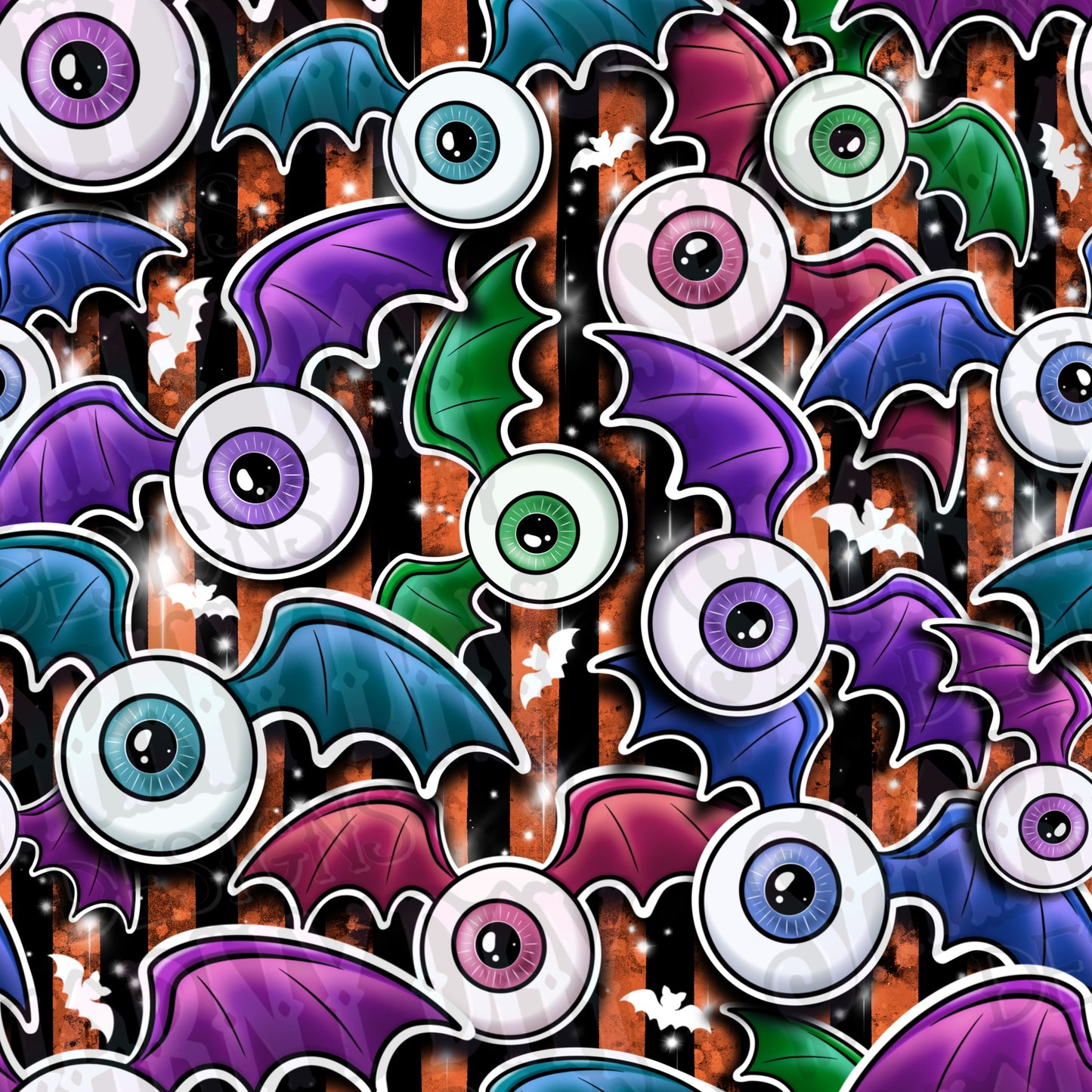 Eyeball Bats Exclusive Seamless Pattern