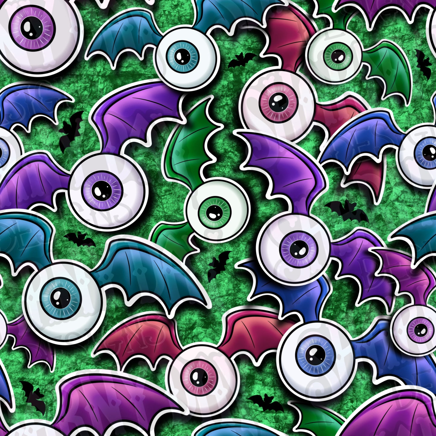 Eyeball Bats Exclusive Seamless Pattern