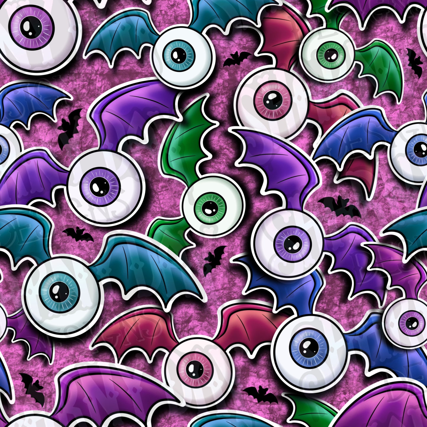 Eyeball Bats Exclusive Seamless Pattern