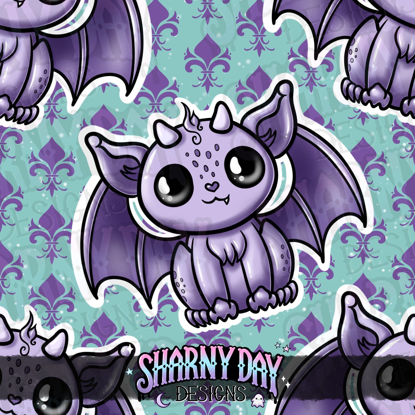 HEXTOBER - Kawaii Gargoyle Limited Exclusive/non-exclusive Seamless Pattern