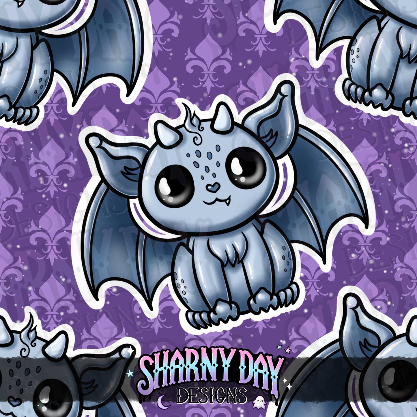 HEXTOBER - Kawaii Gargoyle Limited Exclusive/non-exclusive Seamless Pattern