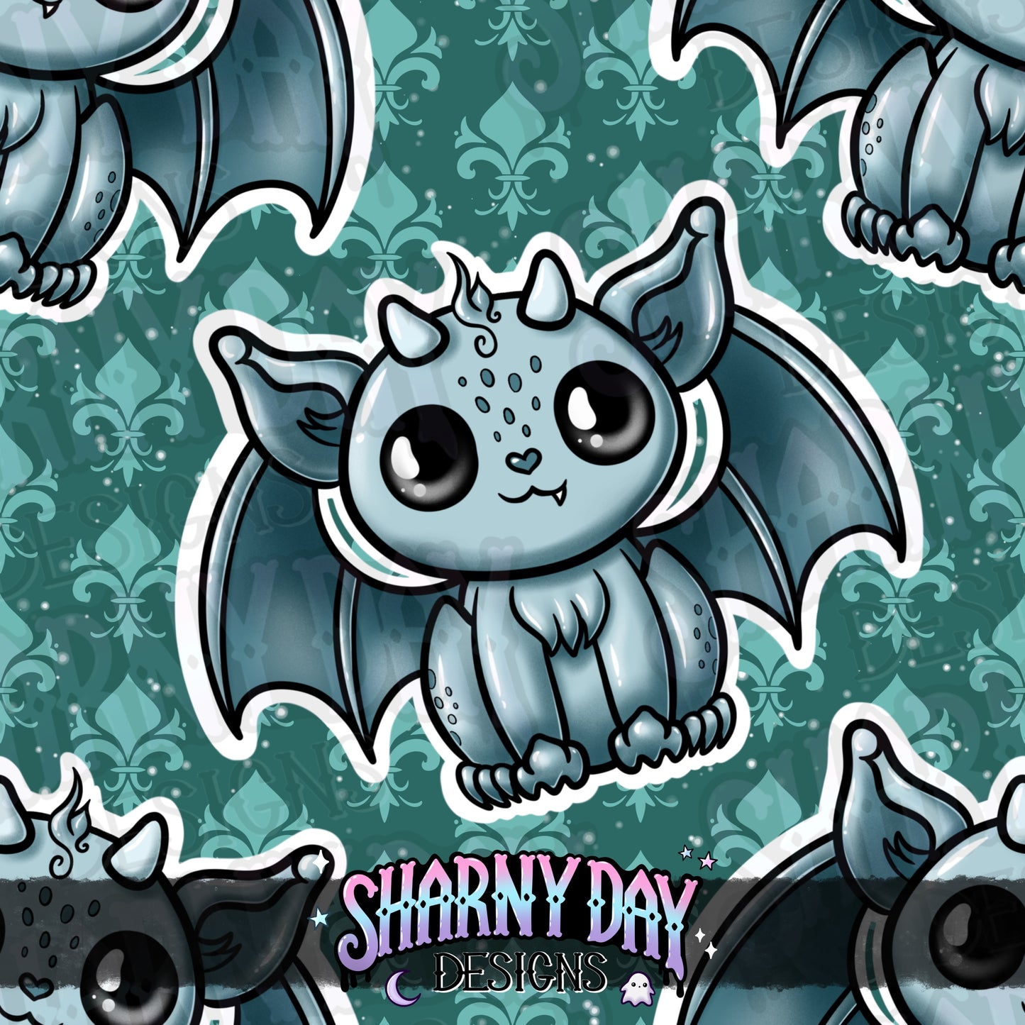 HEXTOBER - Kawaii Gargoyle Limited Exclusive/non-exclusive Seamless Pattern