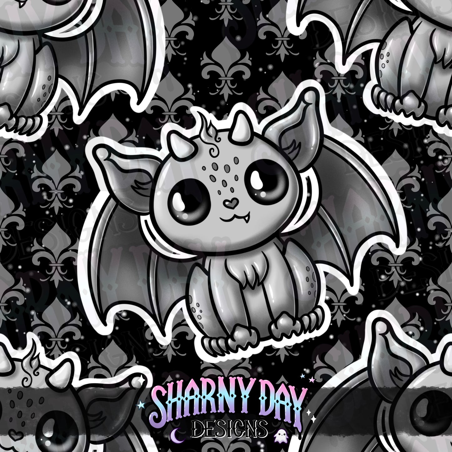 HEXTOBER - Kawaii Gargoyle Limited Exclusive/non-exclusive Seamless Pattern