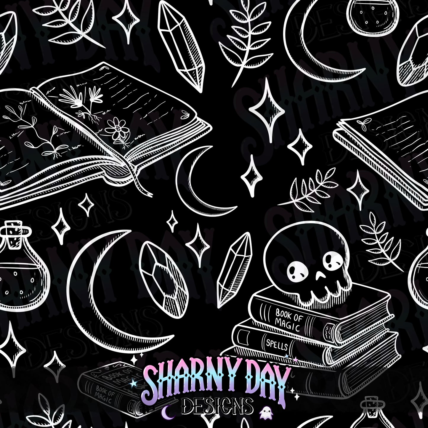 HEXTOBER - Spell Books non-exclusive Seamless Pattern Design