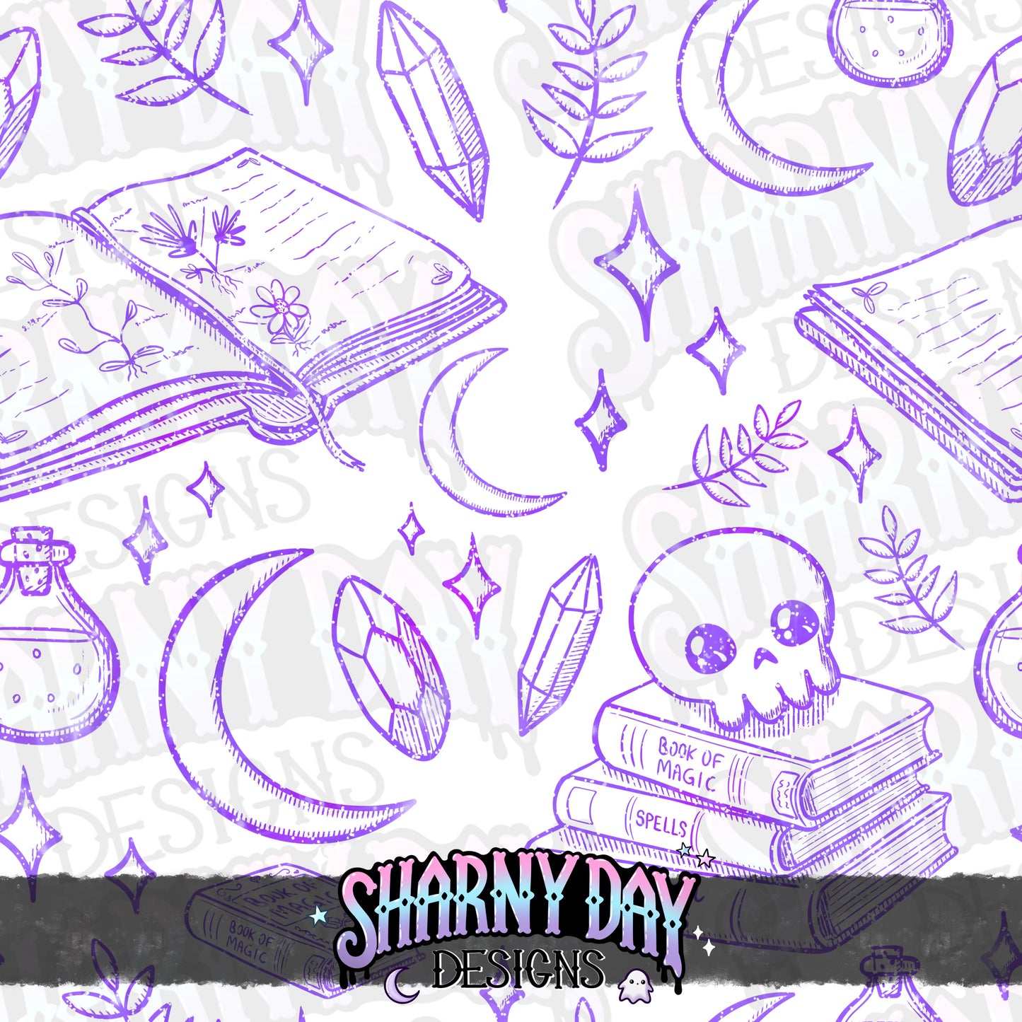 HEXTOBER - Spell Books non-exclusive Seamless Pattern Design