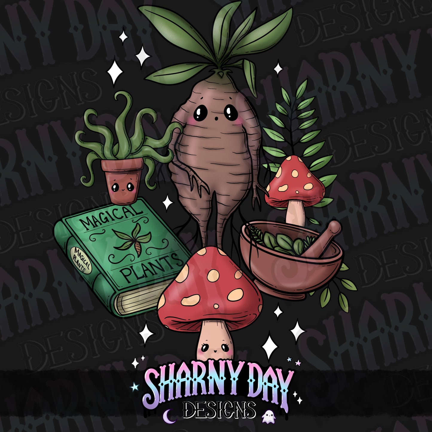 Kawaii Magical Plants non-exclusive PNG - Sub or Bundle