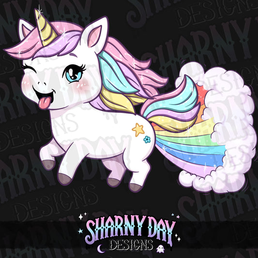 Silly Kawaii Unicorn non-exclusive PNG - 2 x files bundle