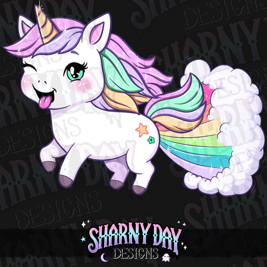Silly Kawaii Unicorn non-exclusive PNG - 2 x files bundle