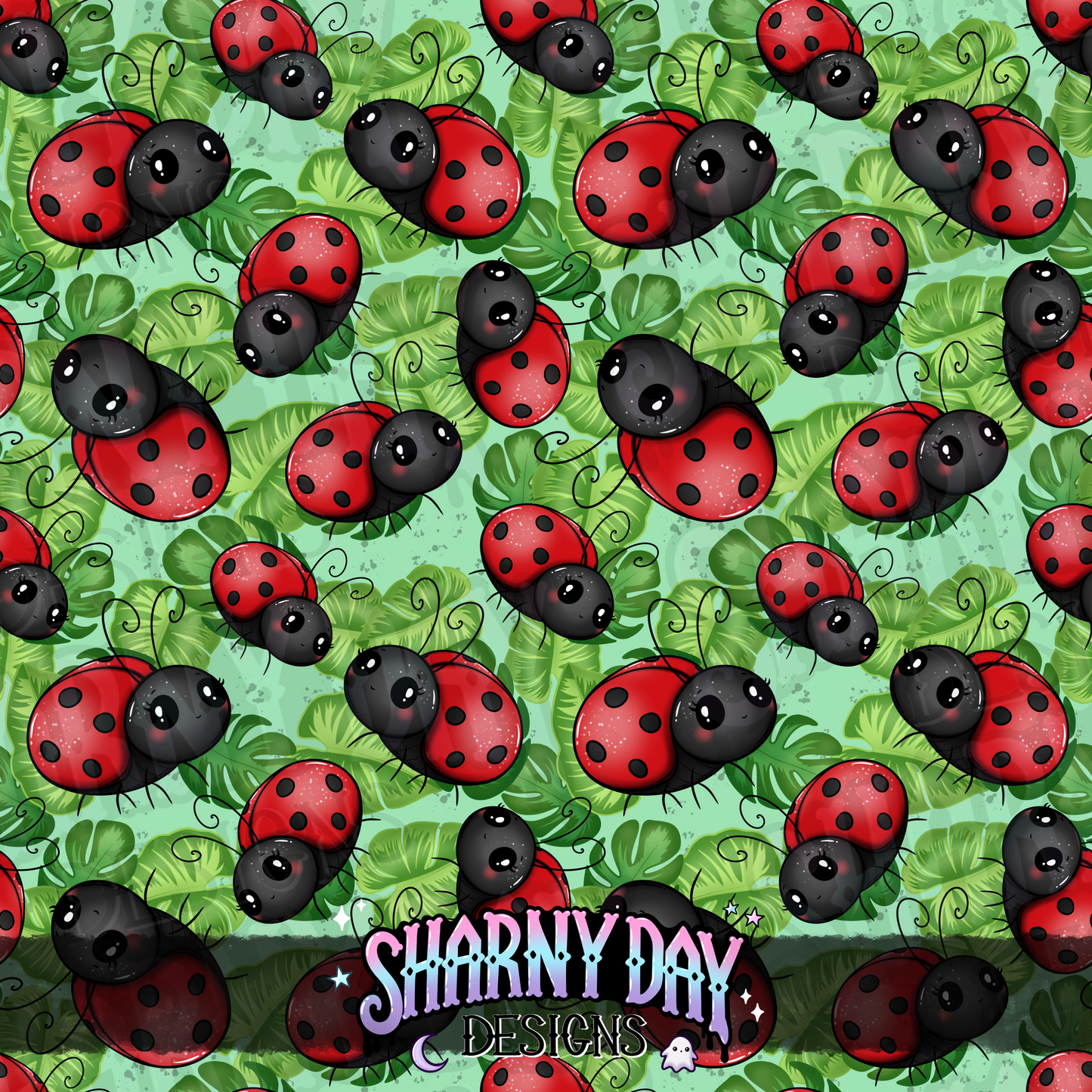 Happy Ladybug Exclusive Seamless Pattern Design