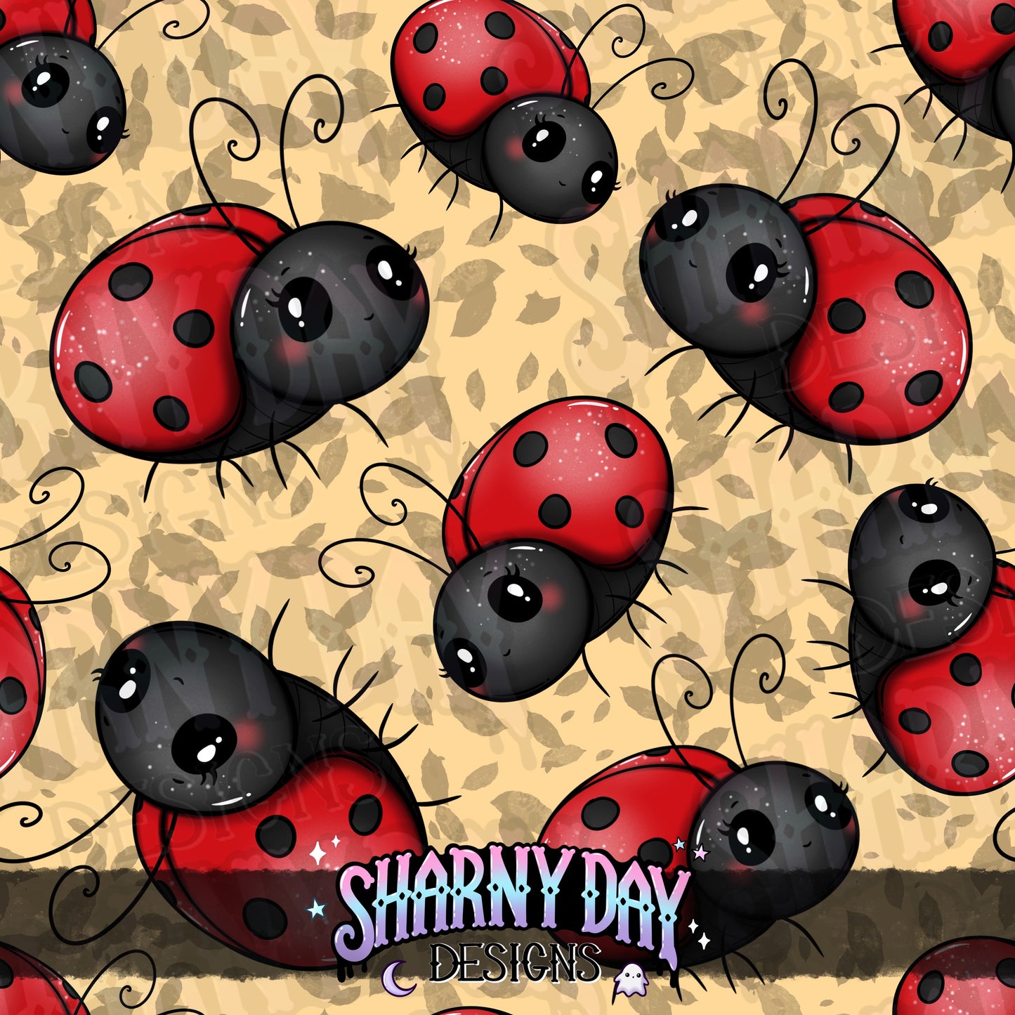 Happy Ladybug Exclusive Seamless Pattern Design