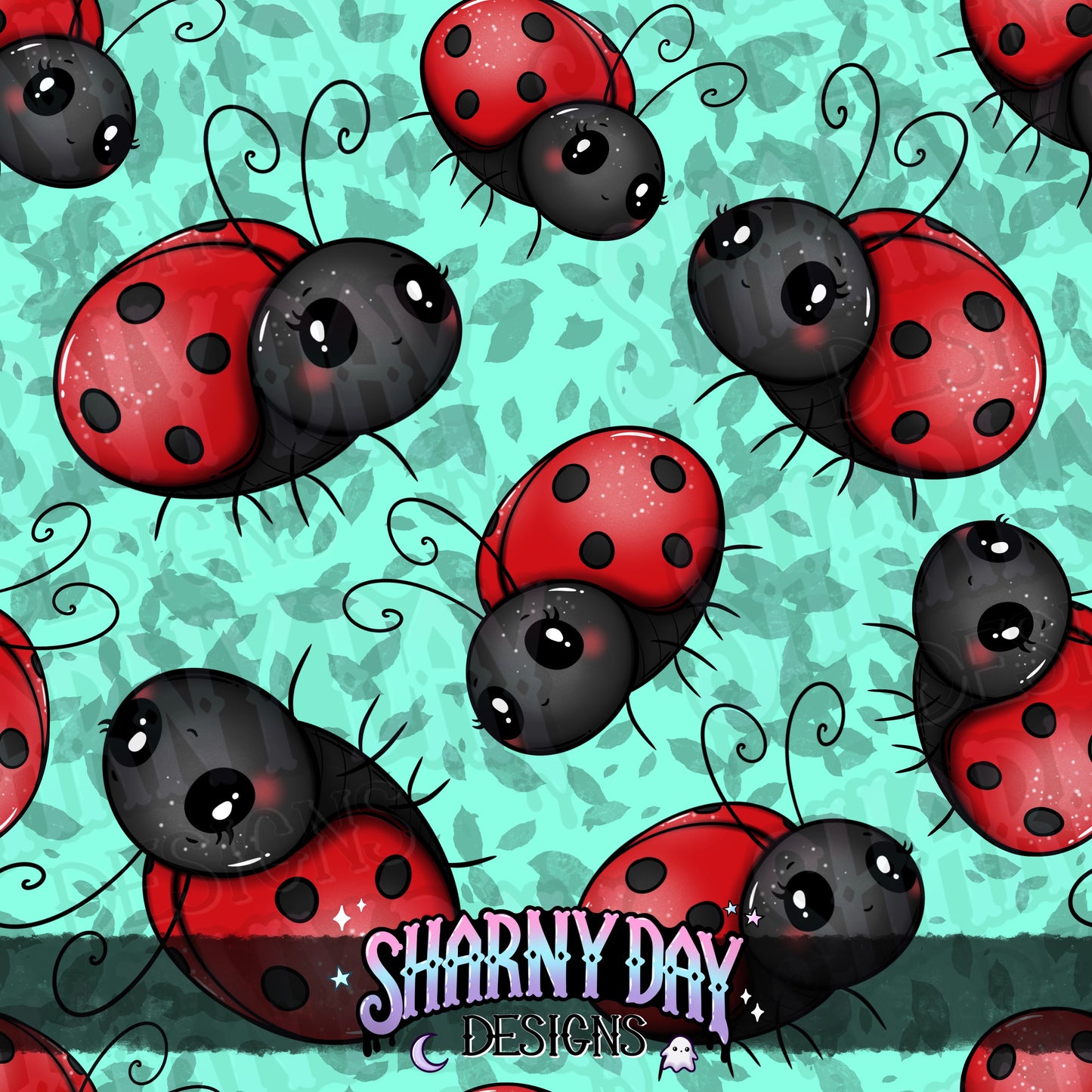 Happy Ladybug Exclusive Seamless Pattern Design