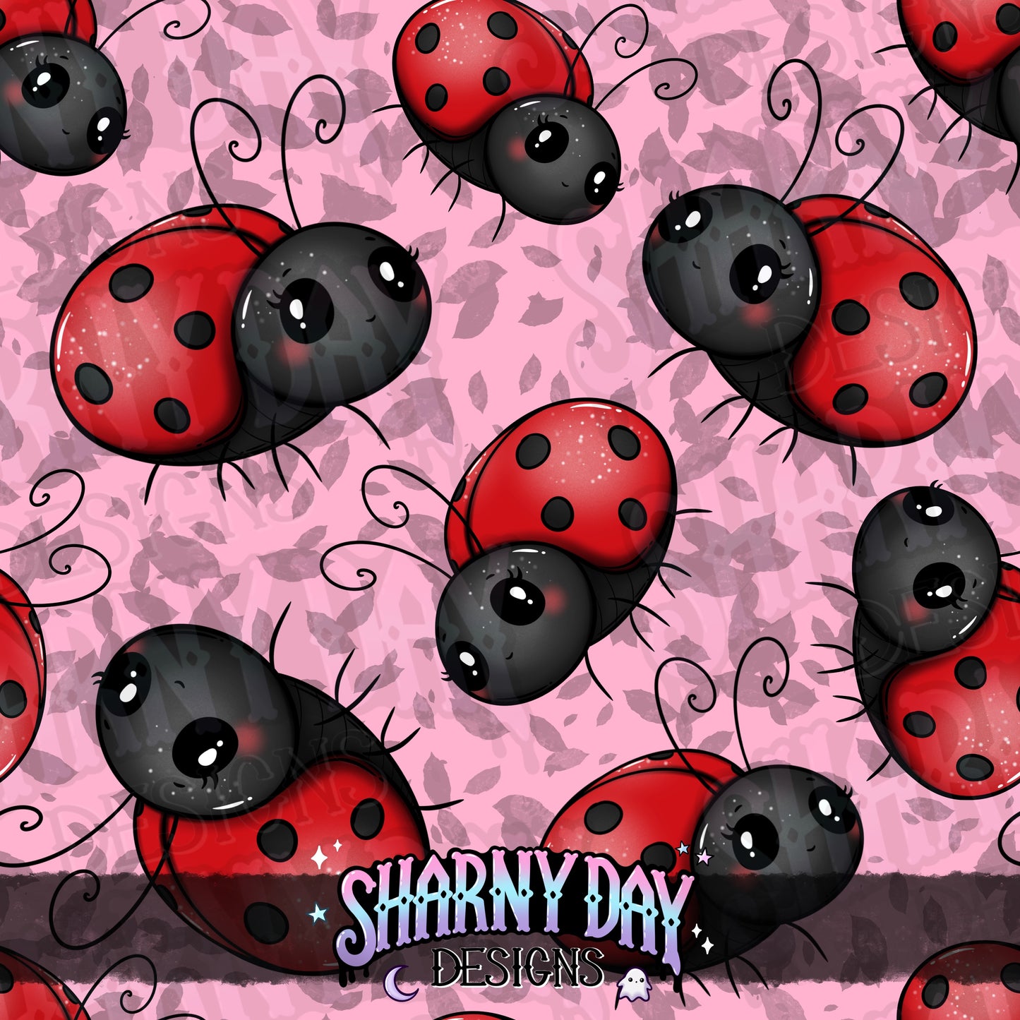Happy Ladybug Exclusive Seamless Pattern Design