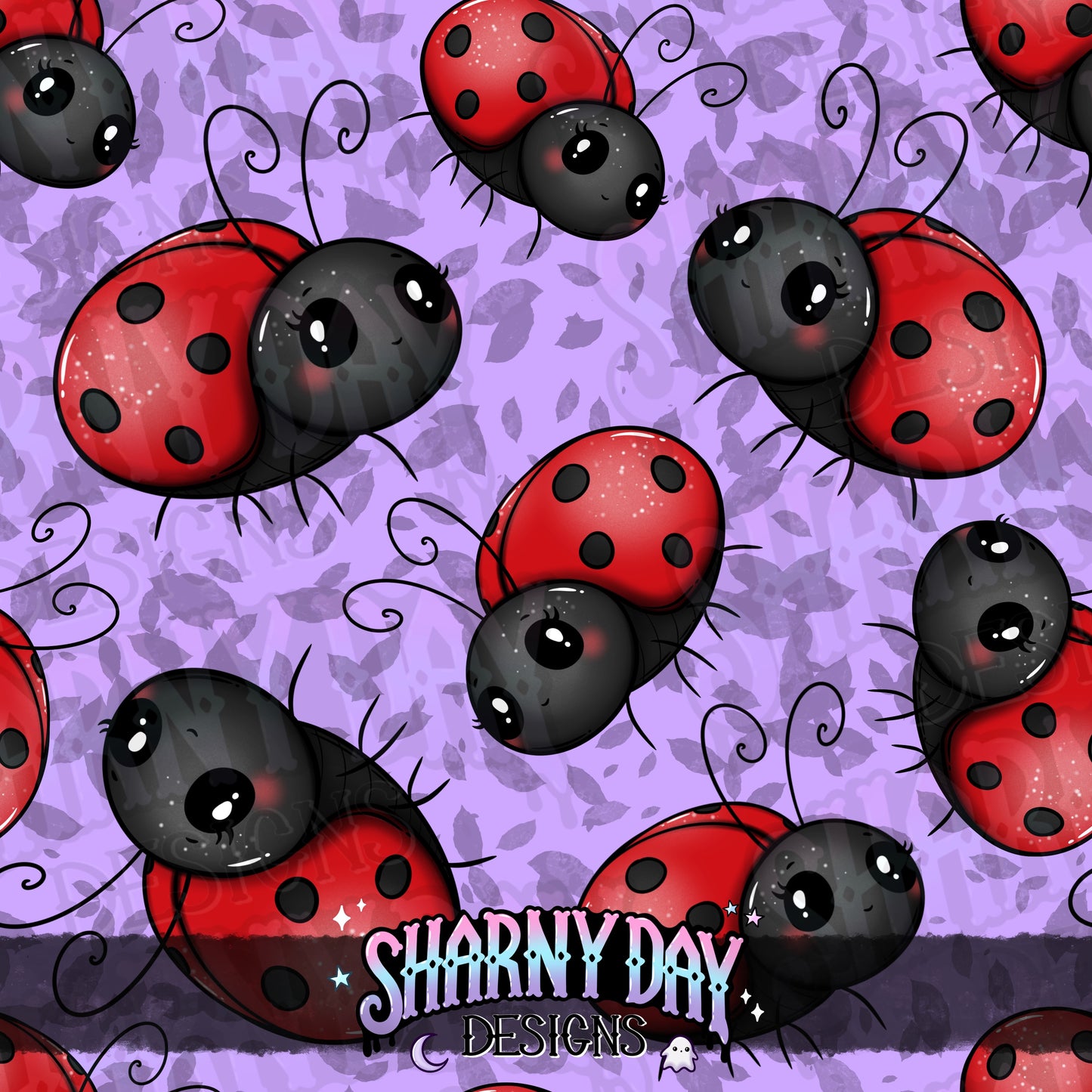 Happy Ladybug Exclusive Seamless Pattern Design