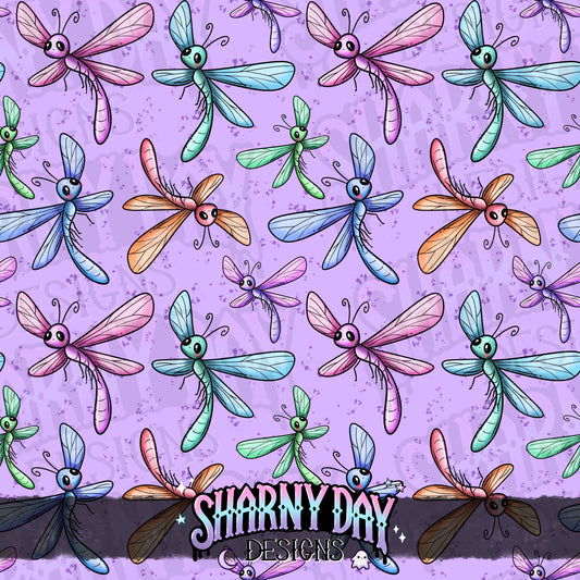 Happy Dragonfly Exclusive Seamless Pattern Design