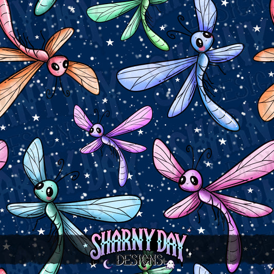 Happy Dragonfly Exclusive Seamless Pattern Design