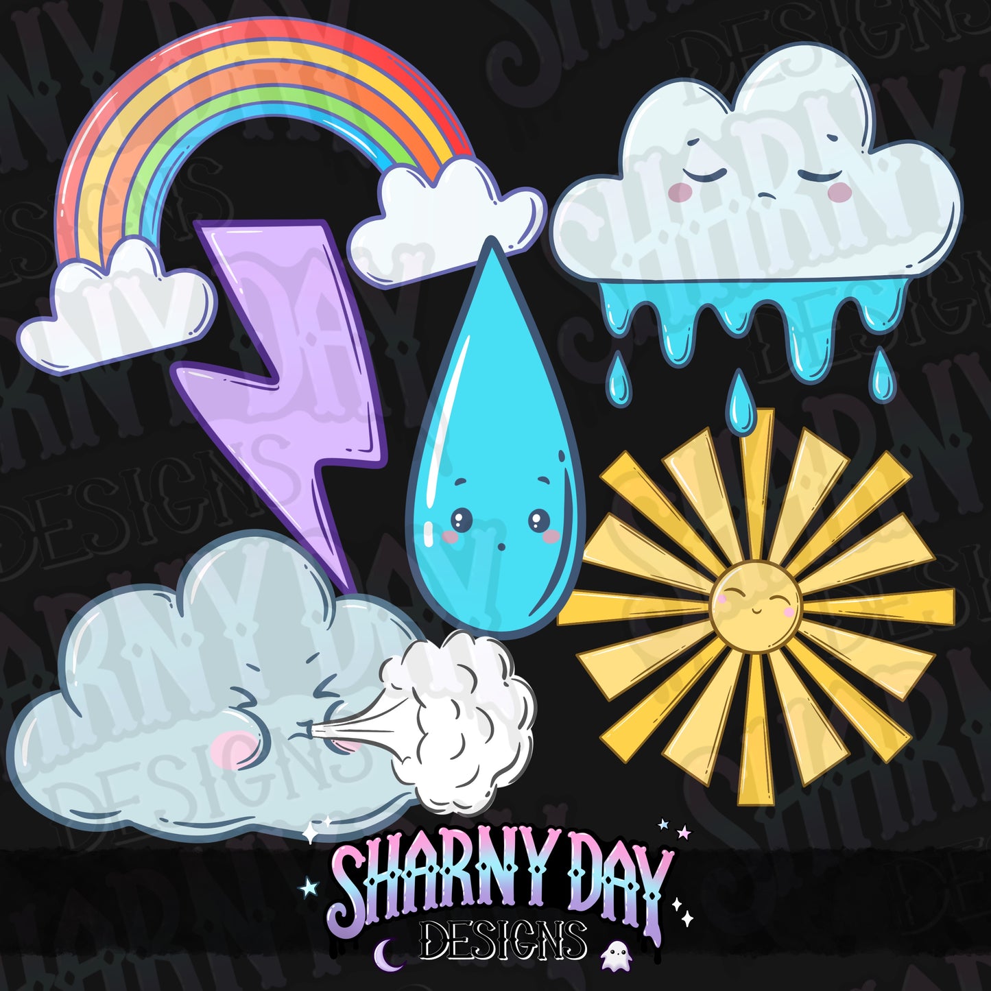 Decora Weather non-exclusive PNG - 6 x files bundle