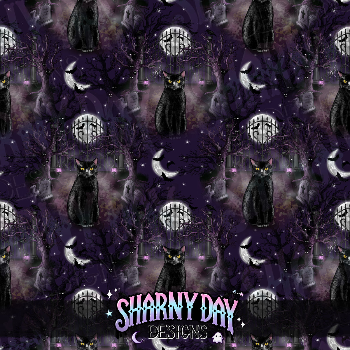 HEXTOBER - In the Cemetery non-exclusive Seamless Pattern Design