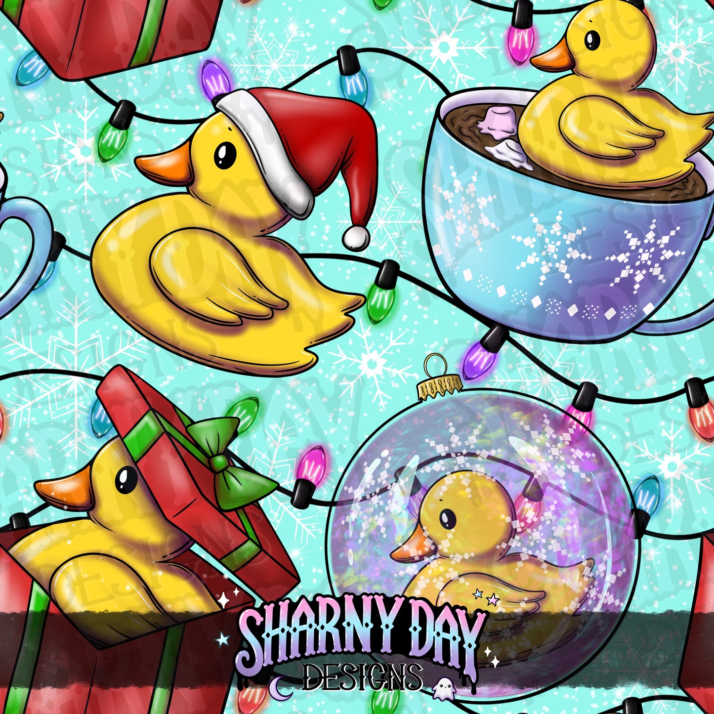 Holiday Rubber Ducks - Exclusive Seamless Pattern Design