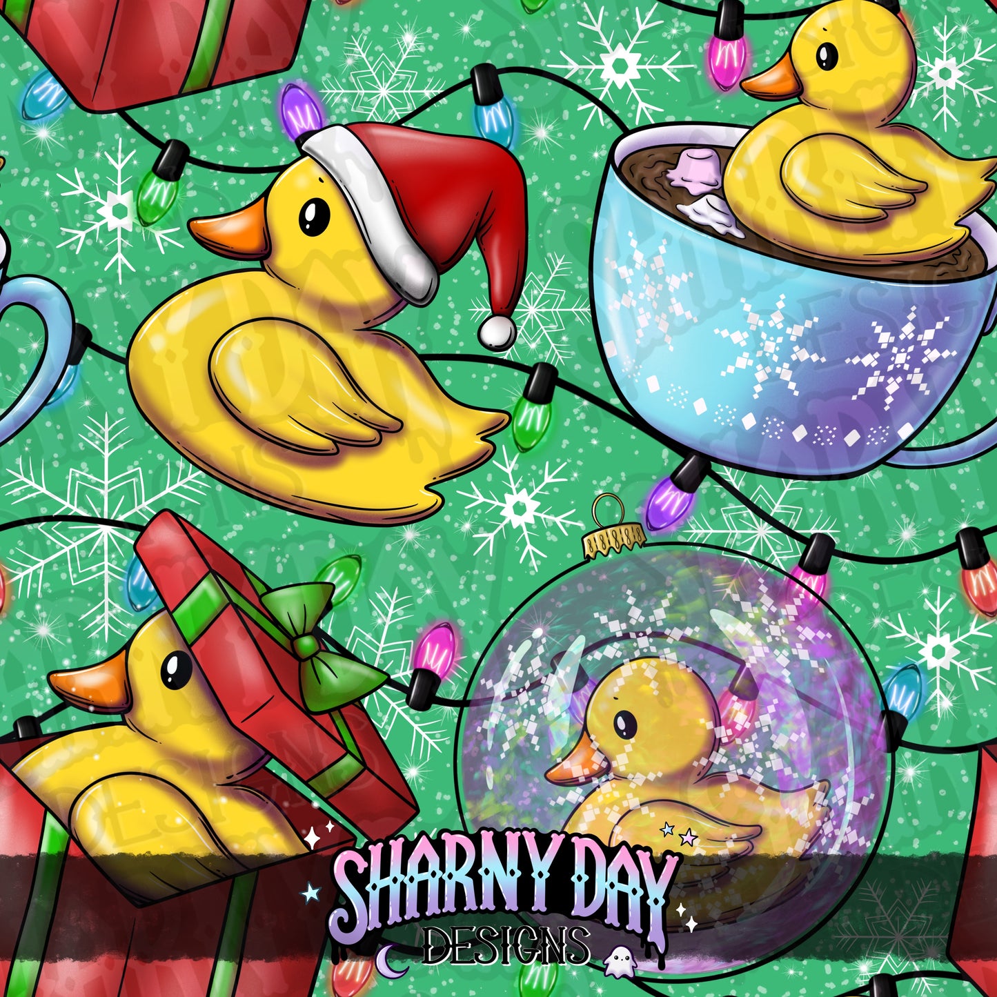 Holiday Rubber Ducks - Exclusive Seamless Pattern Design