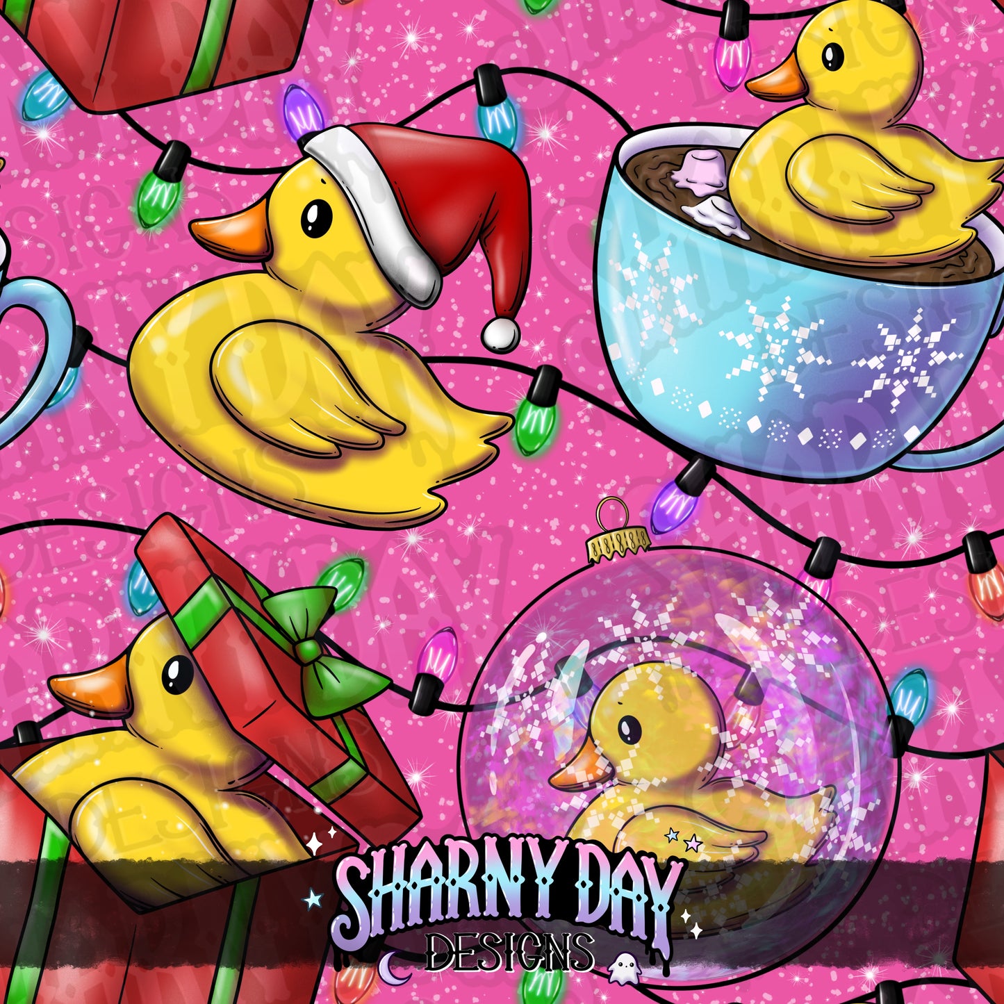 Holiday Rubber Ducks - Exclusive Seamless Pattern Design
