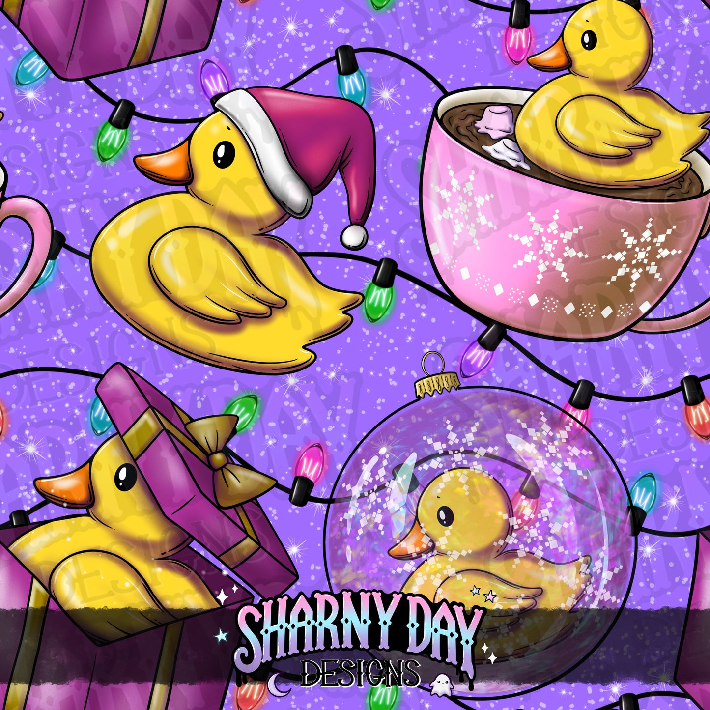 Holiday Rubber Ducks - Exclusive Seamless Pattern Design