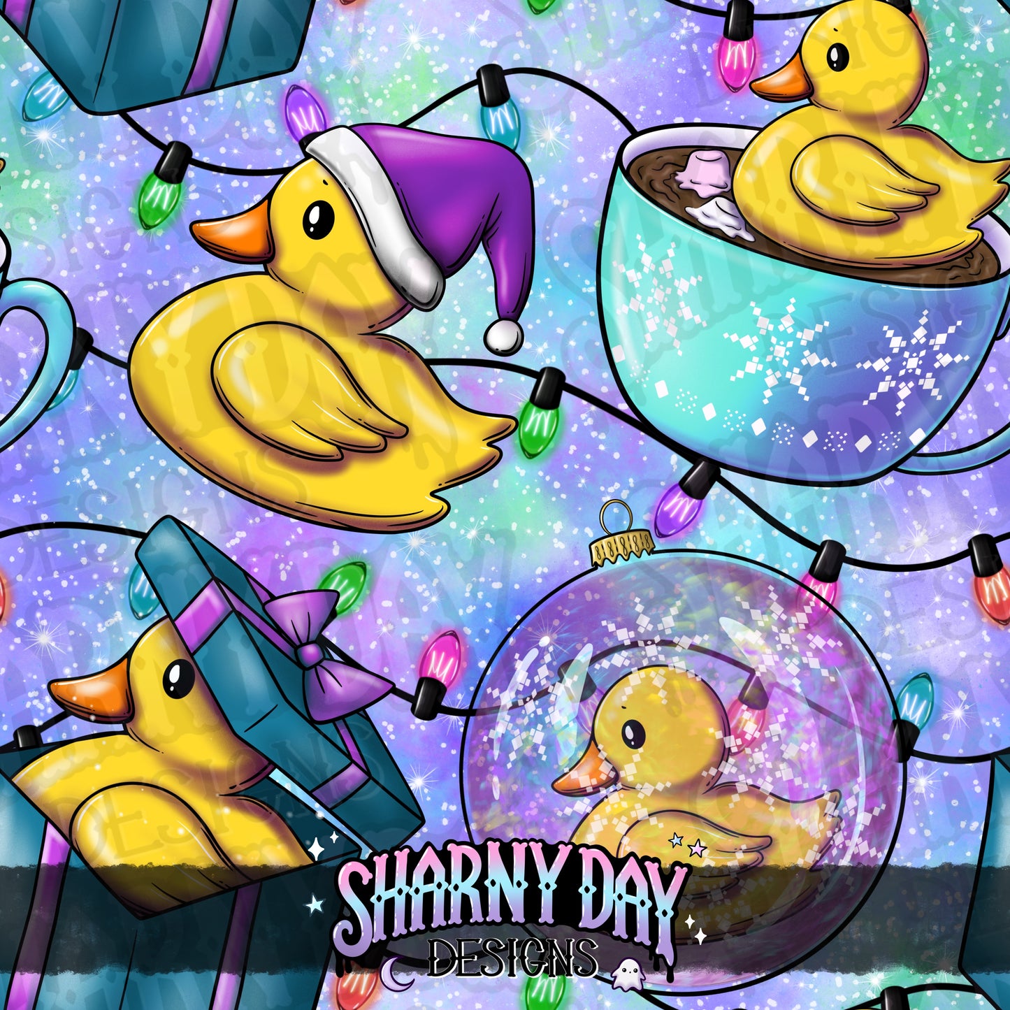 Holiday Rubber Ducks - Exclusive Seamless Pattern Design