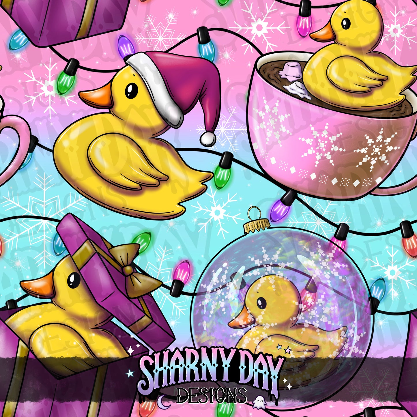 Holiday Rubber Ducks - Exclusive Seamless Pattern Design