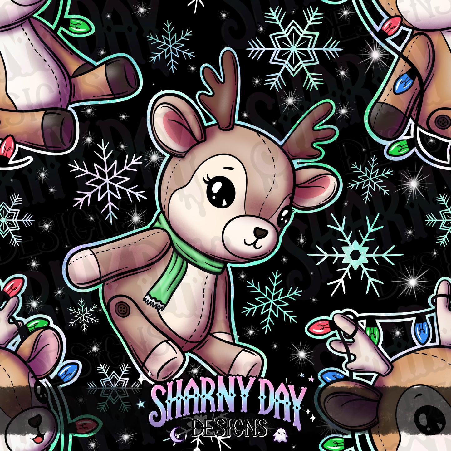 Reindeer Plushies - Exclusive Seamless Pattern Design