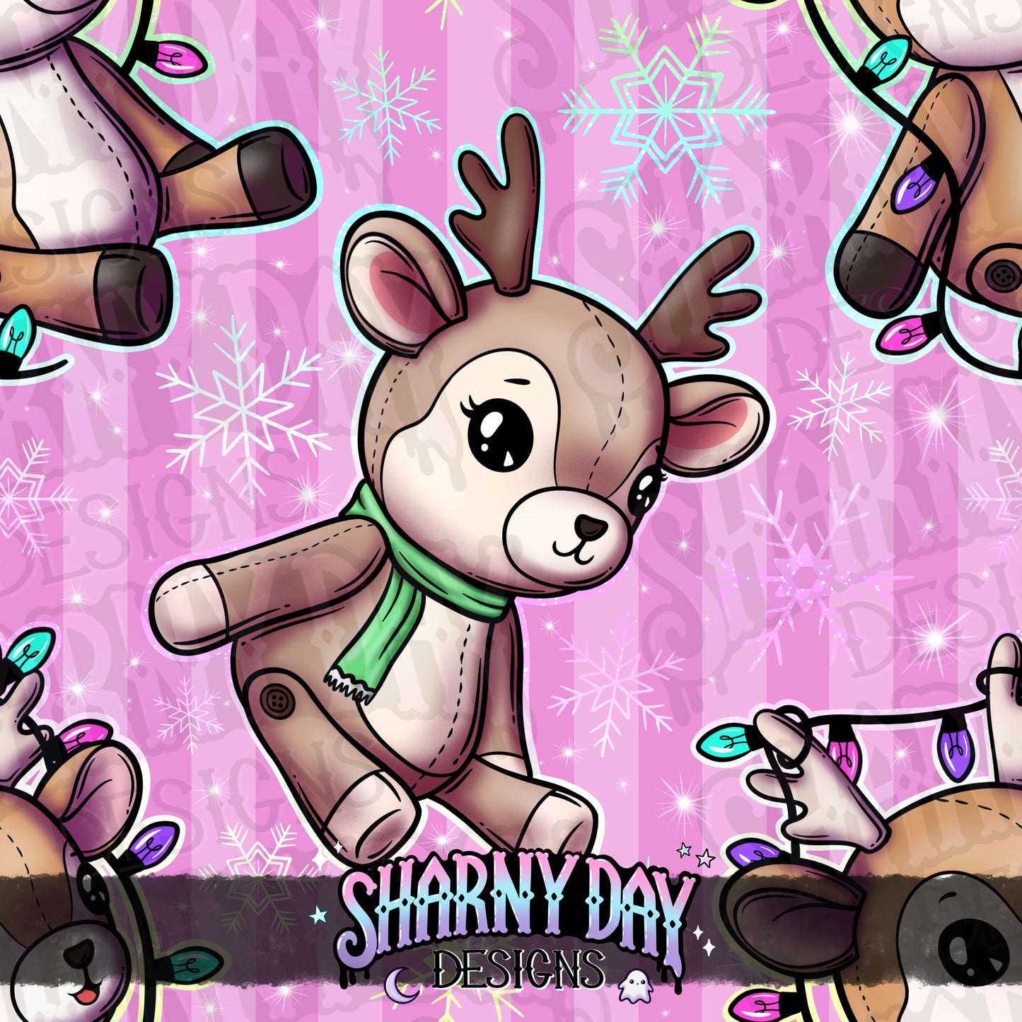 Reindeer Plushies - Exclusive Seamless Pattern Design