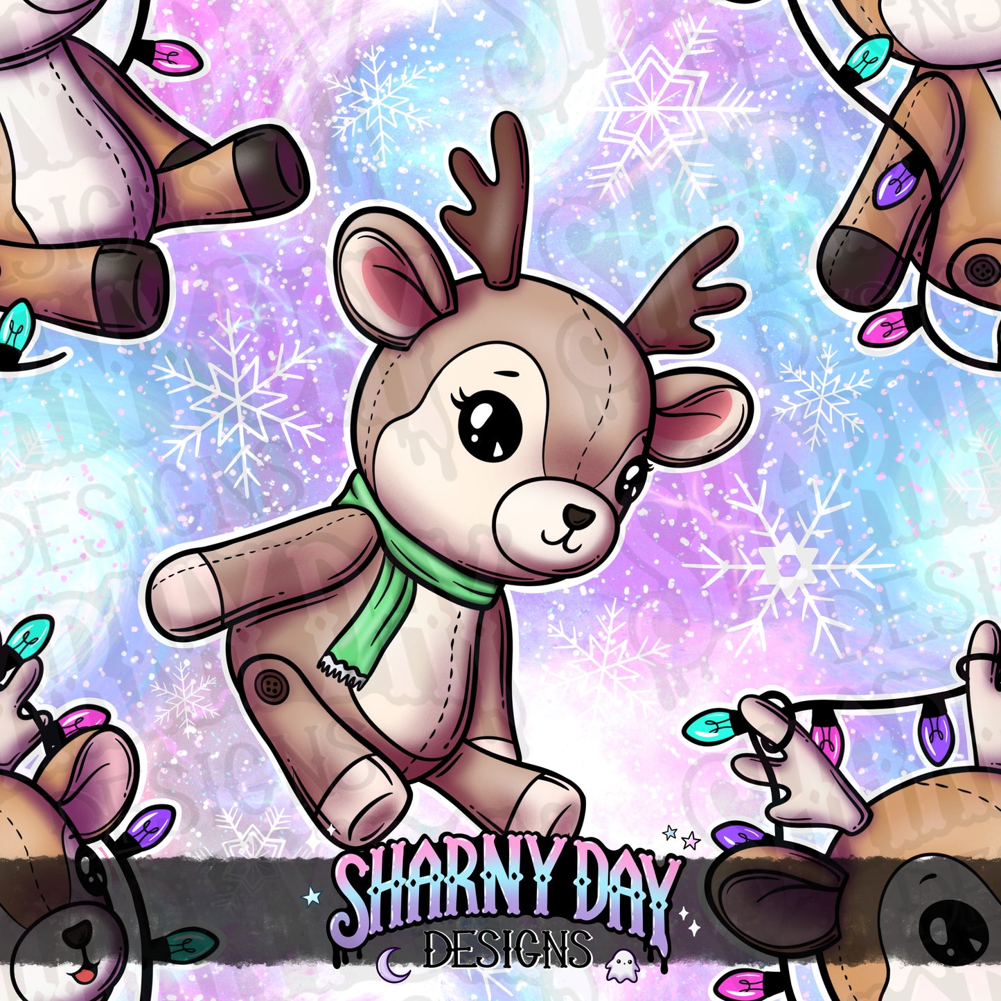 Reindeer Plushies - Exclusive Seamless Pattern Design