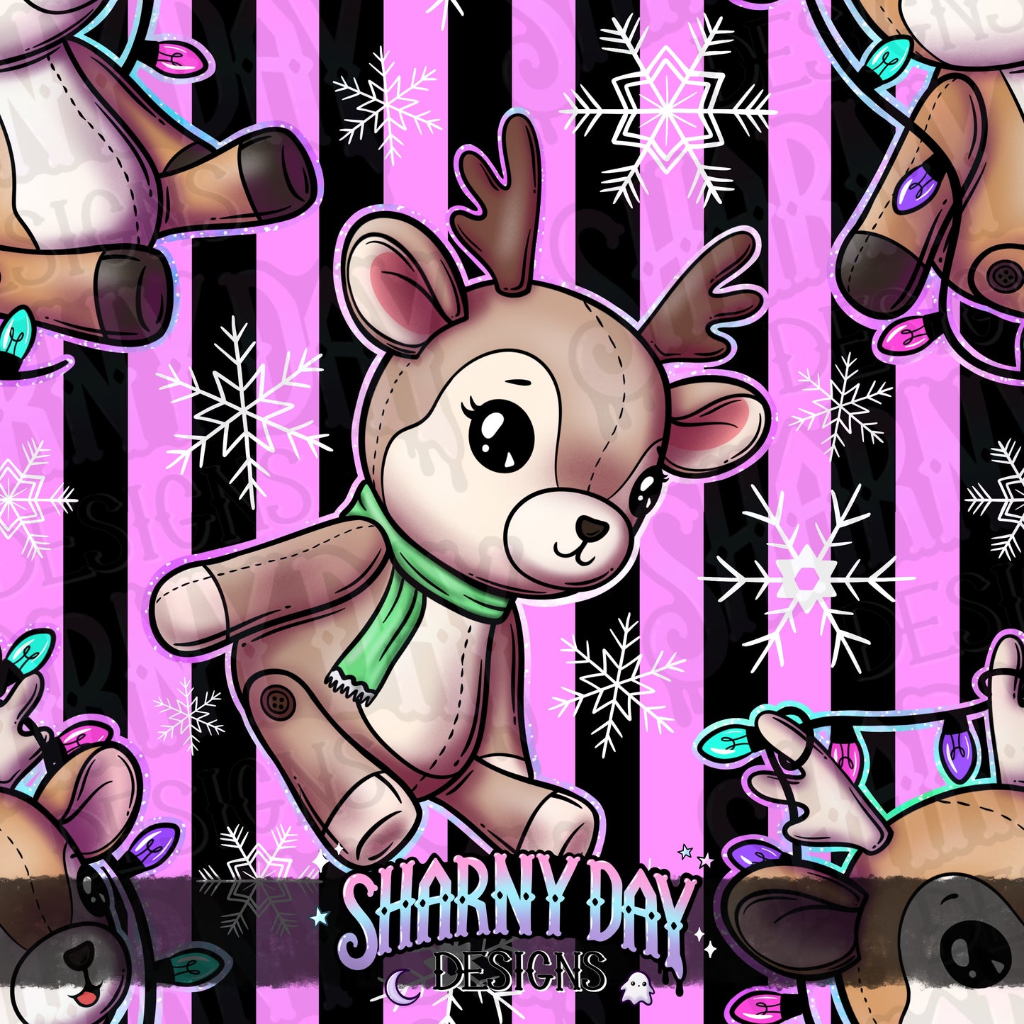 Reindeer Plushies - Exclusive Seamless Pattern Design