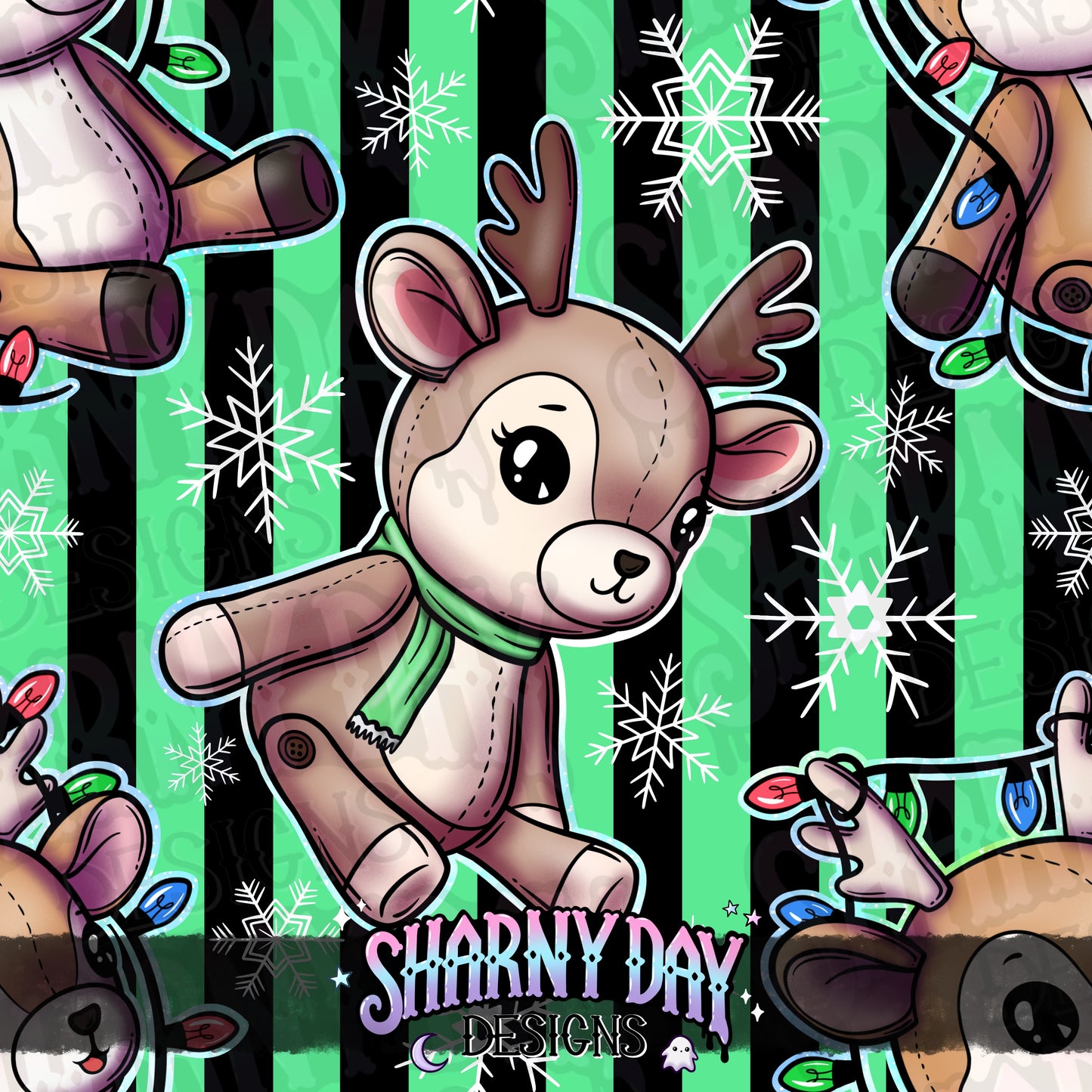 Reindeer Plushies - Exclusive Seamless Pattern Design